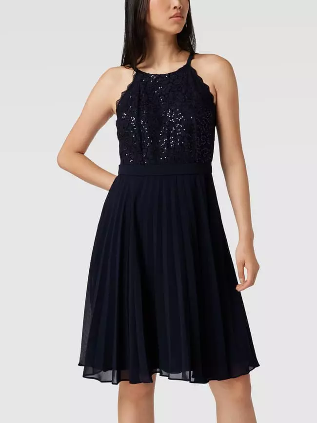 Jake*s Cocktail Cocktailkleid Mit Plisseefalten - Marineblau Meliert 6 Jake*s Cocktail Cocktailkleid Mit Plisseefalten - Marineblau Meliert – Bild 4