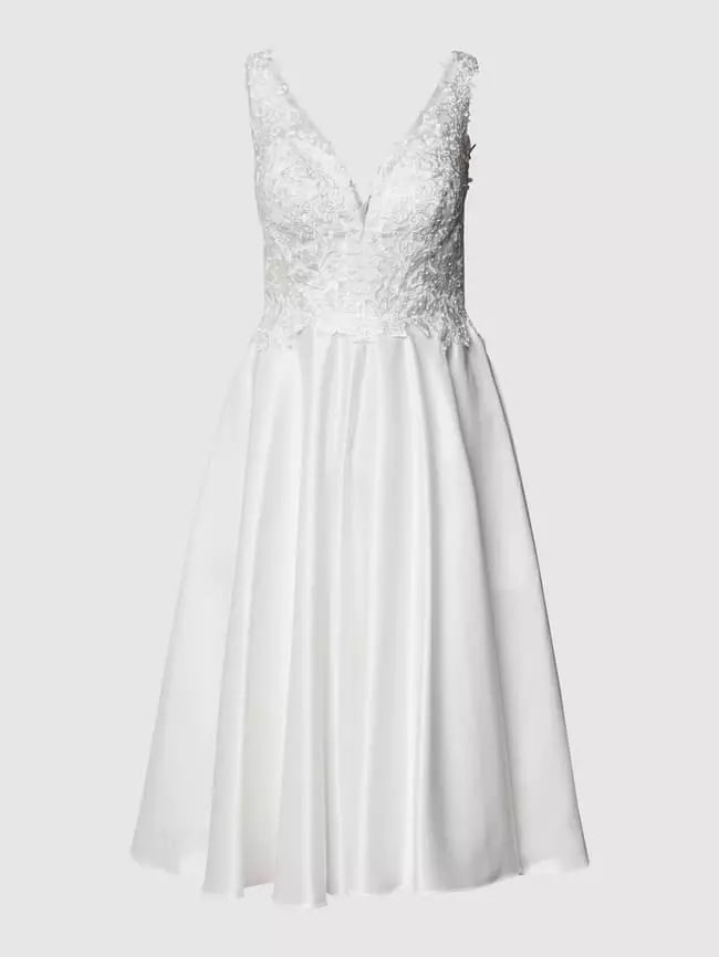 Mascara Cocktailkleid Mit Floralen Stickereien - Offwhite 4 Mascara Cocktailkleid Mit Floralen Stickereien - Offwhite – Bild 2