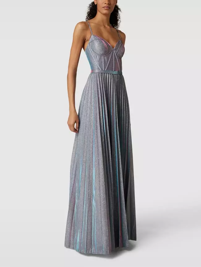 Laona Abendkleid Mit Plisseefalten - Silber 6 Laona Abendkleid Mit Plisseefalten - Silber – Bild 4