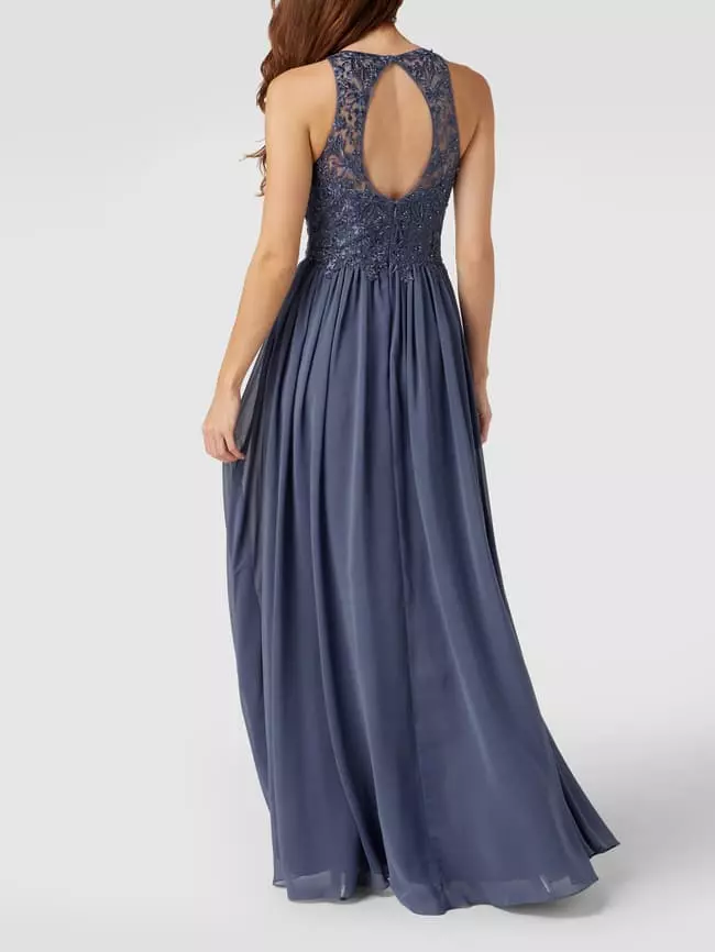 Laona Abendkleid Mit Floralen Stickereien - Rauchblau 7 Laona Abendkleid Mit Floralen Stickereien - Rauchblau – Bild 5