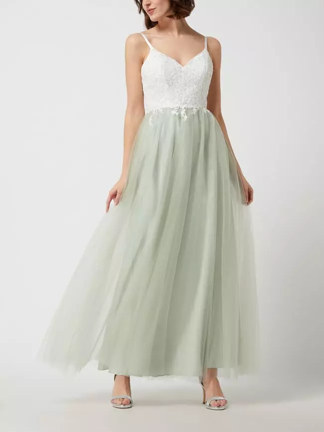 Luxuar Abendkleid Aus Spitze Und Tüll - Mint 3 Luxuar Abendkleid Aus Spitze Und Tüll - Mint