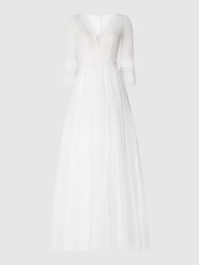 Luxuar Brautkleid Aus Tüll Mit Zierborten - Offwhite 3 Luxuar Brautkleid Aus Tüll Mit Zierborten - Offwhite