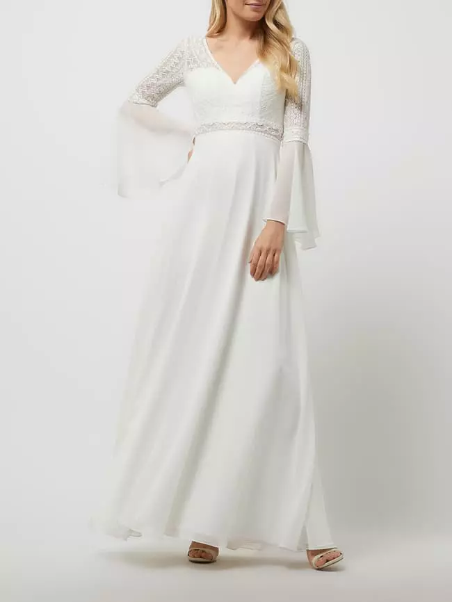 Luxuar Brautkleid Mit Trompetenärmeln - Offwhite 3 Luxuar Brautkleid Mit Trompetenärmeln - Offwhite