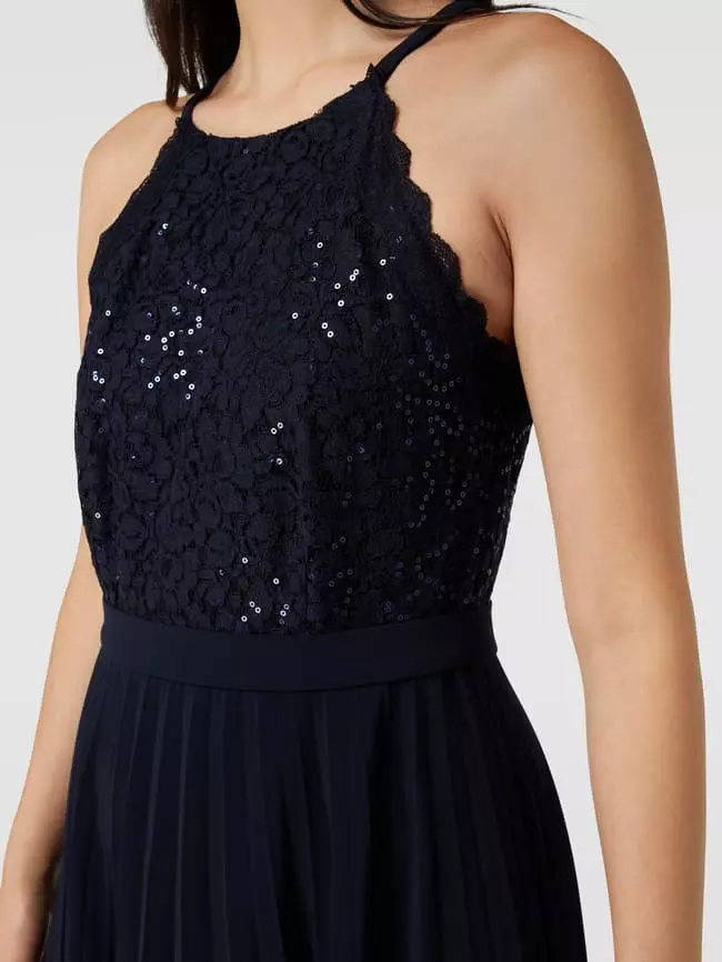 Jake*s Cocktail Cocktailkleid Mit Plisseefalten - Marineblau Meliert 5 Jake*s Cocktail Cocktailkleid Mit Plisseefalten - Marineblau Meliert – Bild 3