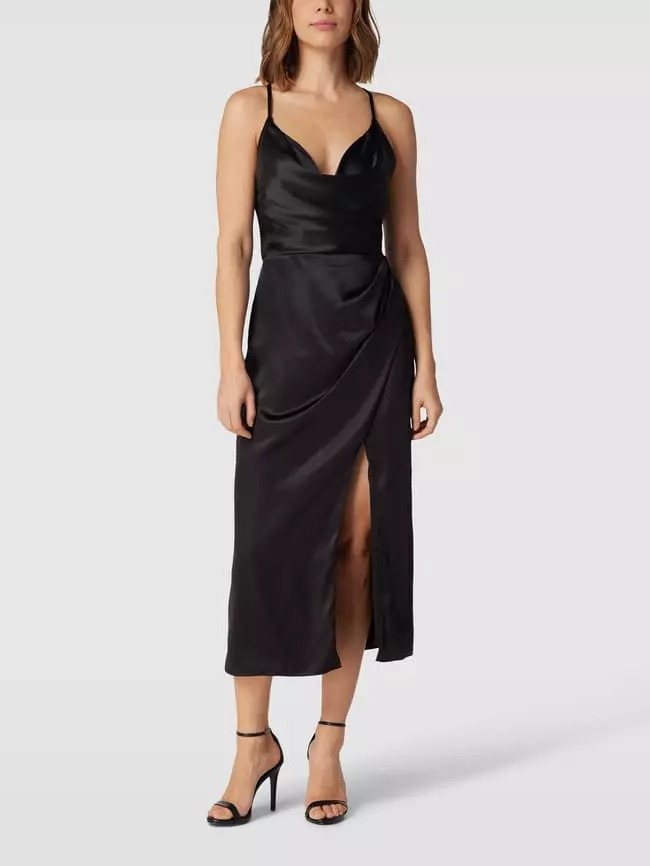 Luxuar Cocktailkleid In Wickel-Optik - Schwarz 3 Luxuar Cocktailkleid In Wickel-Optik - Schwarz