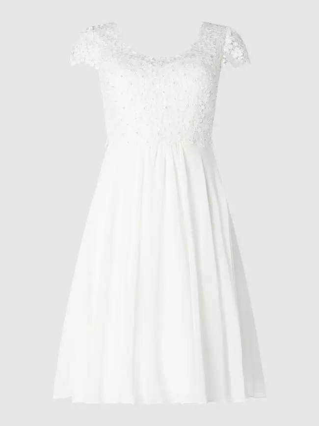 Luxuar Brautkleid Aus Häkelspitze Und Chiffon - Offwhite 4 Luxuar Brautkleid Aus Häkelspitze Und Chiffon - Offwhite – Bild 2