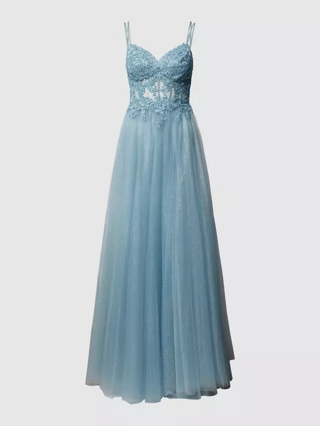 Luxuar Abendkleid Mit Ziersteinbesatz - Rauchblau 4 Luxuar Abendkleid Mit Ziersteinbesatz - Rauchblau – Bild 2