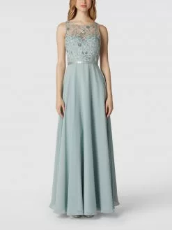 Luxuar Abendkleid Mit Floralen Stickereien - Mint