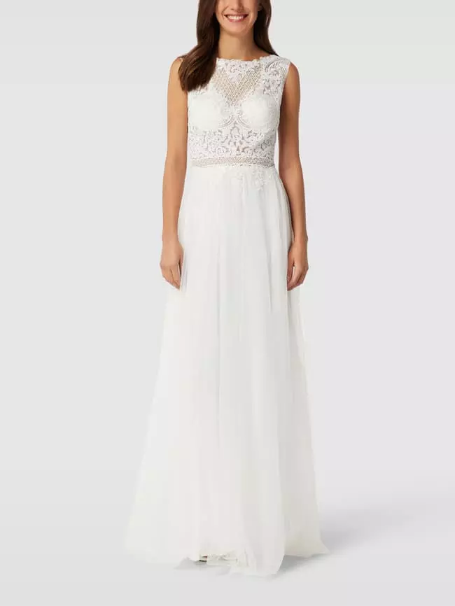 Luxuar Brautkleid Mit Zierbesatz - Offwhite 3 Luxuar Brautkleid Mit Zierbesatz - Offwhite