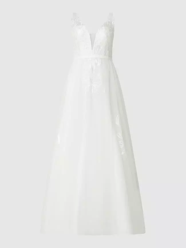 Unique Brautkleid Mit Floralen Stickereien - Offwhite 4 Unique Brautkleid Mit Floralen Stickereien - Offwhite – Bild 2
