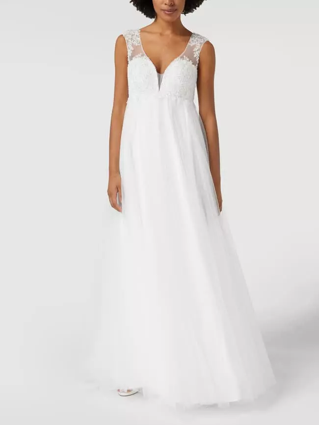 Luxuar Brautkleid Mit Pailletten Und Zierperlen - Offwhite 6 Luxuar Brautkleid Mit Pailletten Und Zierperlen - Offwhite – Bild 4