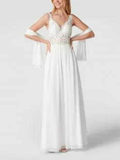 Mascara Brautkleid Mit Zierborten - Offwhite