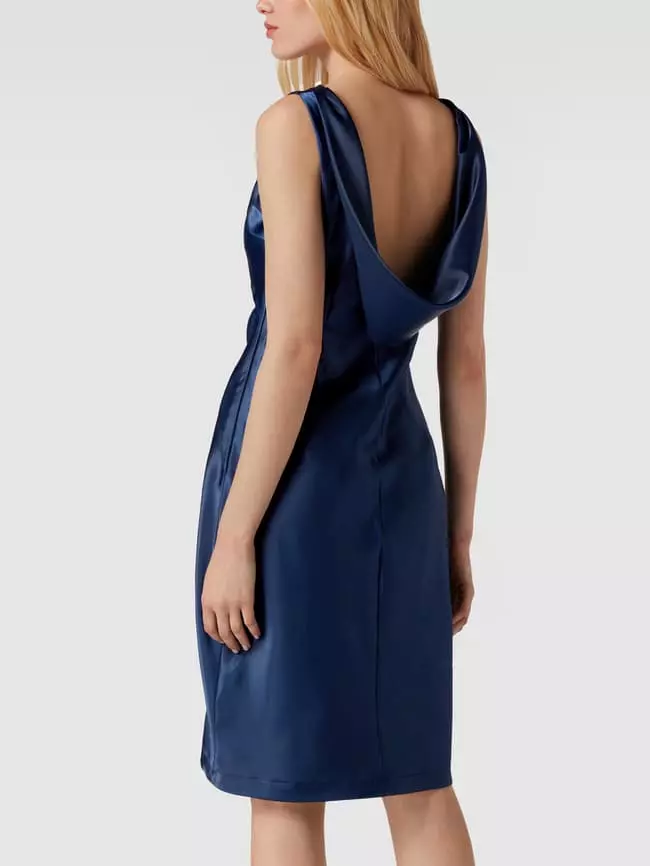 Paradi Cocktailkleid Mit Wasserfall-Ausschnitt - Dunkelblau 7 Paradi Cocktailkleid Mit Wasserfall-Ausschnitt - Dunkelblau – Bild 5