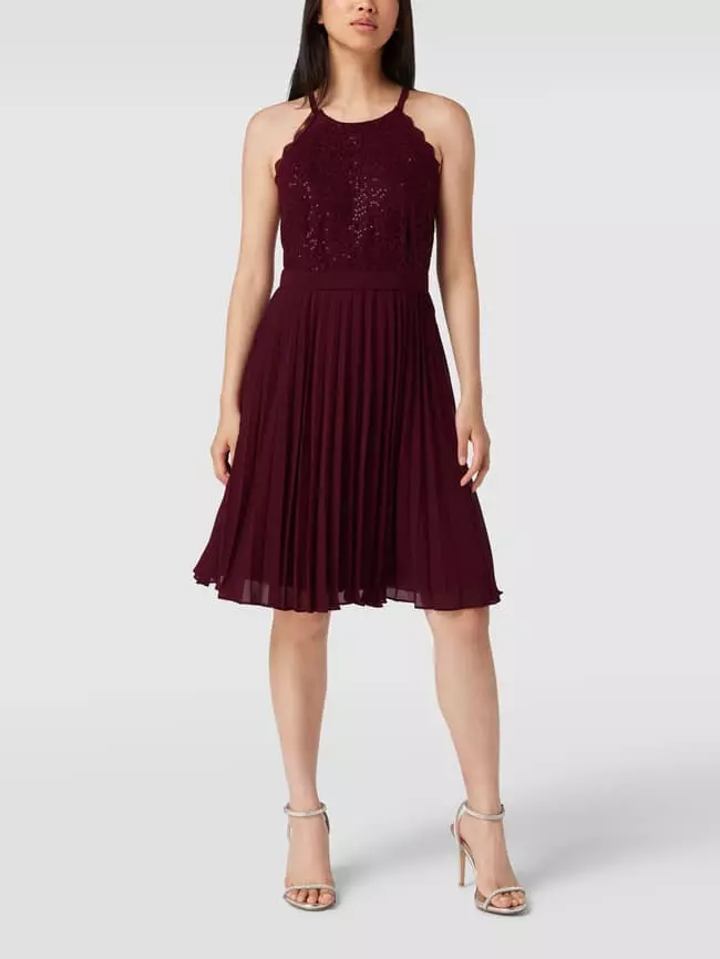 Jake*s Cocktail Cocktailkleid Mit Plisseefalten - Kirschrot Meliert 3 Jake*s Cocktail Cocktailkleid Mit Plisseefalten - Kirschrot Meliert