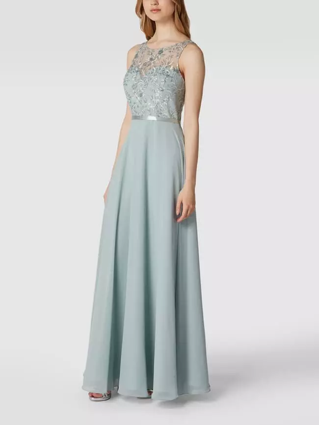 Luxuar Abendkleid Mit Floralen Stickereien - Mint 6 Luxuar Abendkleid Mit Floralen Stickereien - Mint – Bild 4