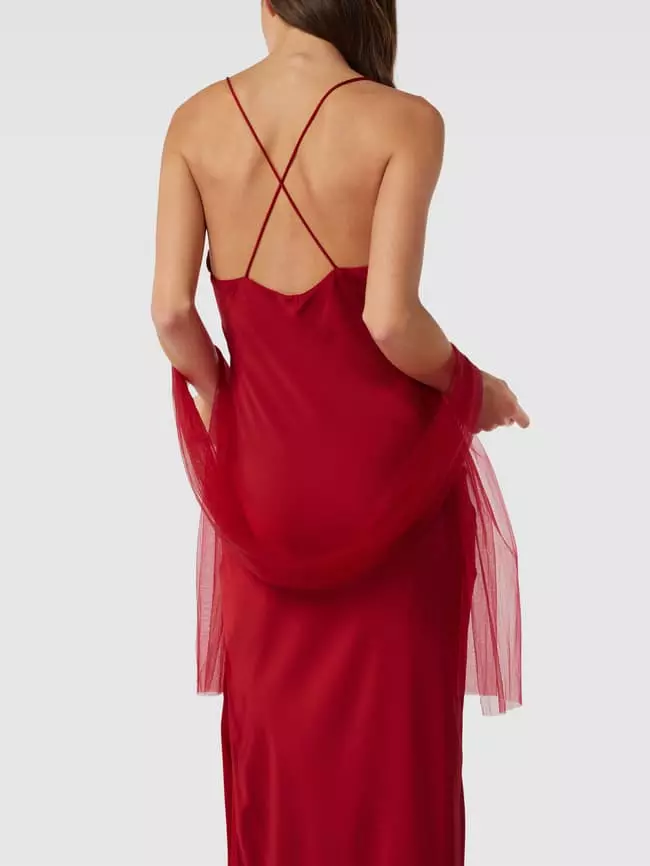 Unique Abendkleid Mit Wasserfall-Ausschnitt - Rot 5 Unique Abendkleid Mit Wasserfall-Ausschnitt - Rot – Bild 3