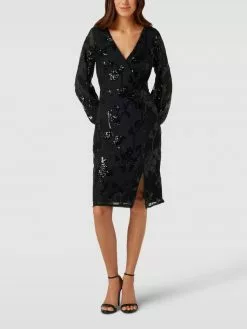 Adrianna Papell Cocktail-Kleid Mit Paillettenbesatz - Schwarz