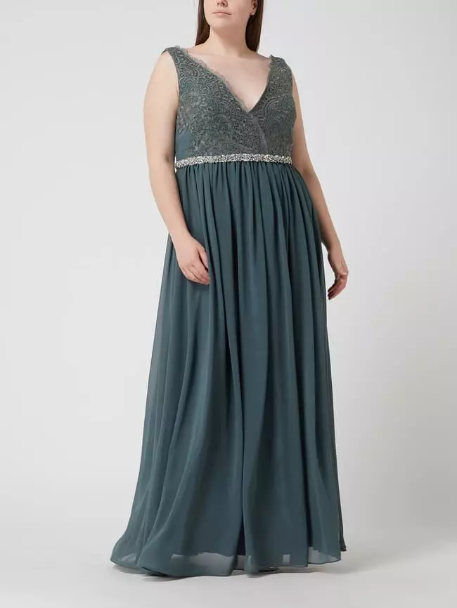My Mascara Curves PLUS SIZE Abendkleid Aus Tüll Und Chiffon - Grün 3 My Mascara Curves PLUS SIZE Abendkleid Aus Tüll Und Chiffon - Grün