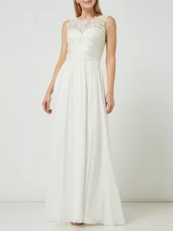 Mascara Brautkleid Mit Floralen Stickereien - Offwhite