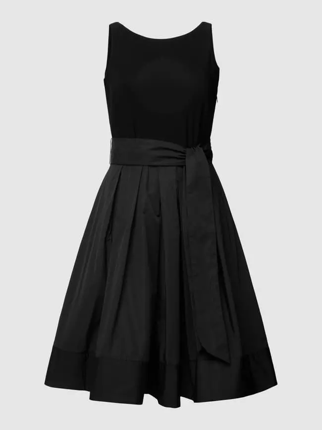 Lauren Ralph Lauren Knielanges Cocktailkleid Mit Taillengürtel Modell 'YURI' - Schwarz 4 Lauren Ralph Lauren Knielanges Cocktailkleid Mit Taillengürtel Modell 'YURI' - Schwarz – Bild 2