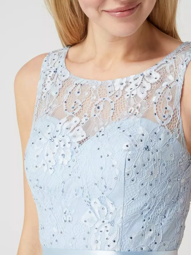 Luxuar Cocktailkleid Aus Floraler Spitze Und Chiffon - Hellblau 5 Luxuar Cocktailkleid Aus Floraler Spitze Und Chiffon - Hellblau – Bild 3