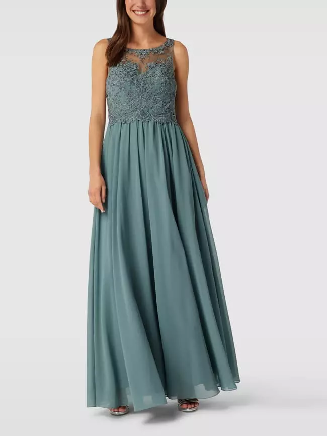 Laona Abendkleid Mit Ziersteinen Und Floralen Stickereien - Schilf 3 Laona Abendkleid Mit Ziersteinen Und Floralen Stickereien - Schilf