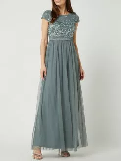 Christian Berg Cocktail Abendkleid Aus Mesh - Bottle