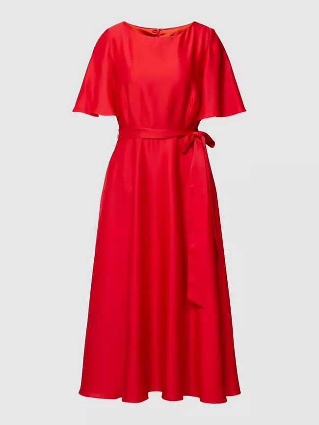 Swing Cocktailkleid Mit Taillengurt - Rot 4 Swing Cocktailkleid Mit Taillengurt - Rot – Bild 2