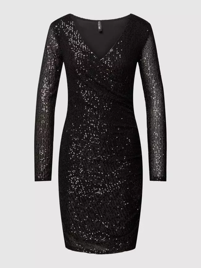 Pieces Cocktailkleid Mit Paillettenbesatz - Schwarz 3 Pieces Cocktailkleid Mit Paillettenbesatz - Schwarz