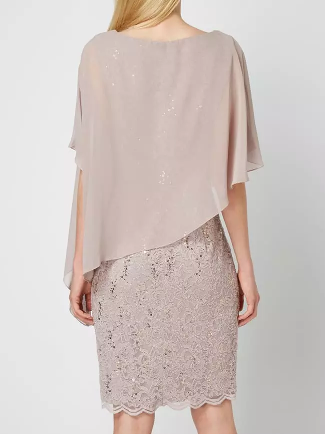 Swing Cocktailkleid Aus Floraler Spitze - Beige 7 Swing Cocktailkleid Aus Floraler Spitze - Beige – Bild 5