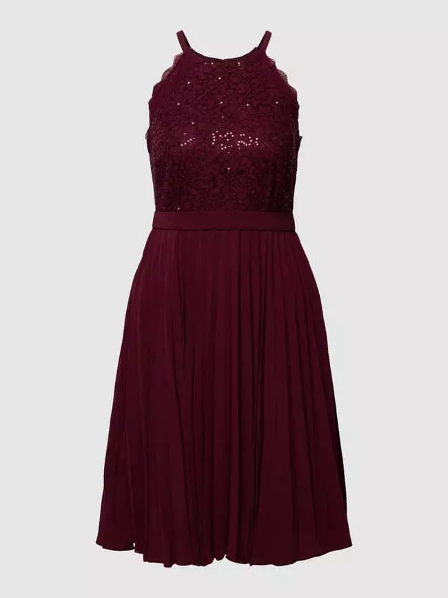 Jake*s Cocktail Cocktailkleid Mit Plisseefalten - Kirschrot Meliert 4 Jake*s Cocktail Cocktailkleid Mit Plisseefalten - Kirschrot Meliert – Bild 2