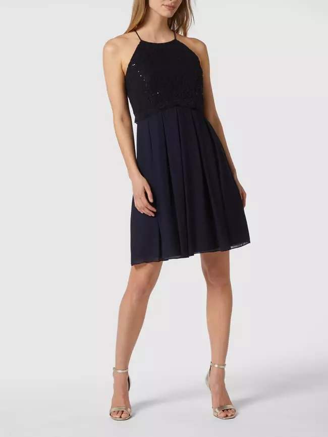 Jake*s Cocktail Cocktailkleid Aus Zartem Chiffon - Marineblau Meliert 6 Jake*s Cocktail Cocktailkleid Aus Zartem Chiffon - Marineblau Meliert – Bild 4