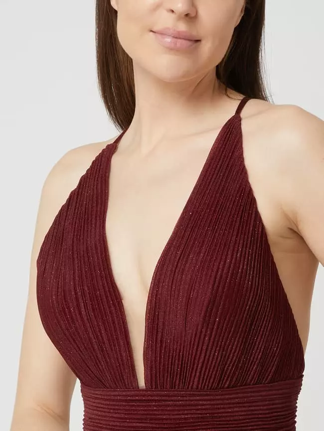 Luxuar Abendkleid Mit Glitter-Effekt - Metallic Rot 5 Luxuar Abendkleid Mit Glitter-Effekt - Metallic Rot – Bild 3