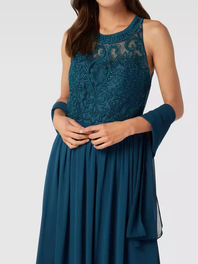 Mascara Abendkleid Mit Zierbesatz - Petrol 5 Mascara Abendkleid Mit Zierbesatz - Petrol – Bild 3