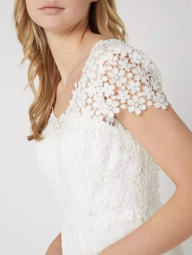 Luxuar Brautkleid Aus Häkelspitze Und Chiffon - Offwhite 5 Luxuar Brautkleid Aus Häkelspitze Und Chiffon - Offwhite – Bild 3