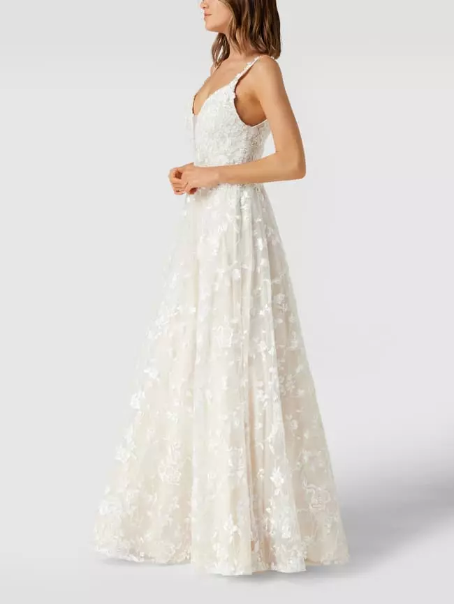 Luxuar Brautkleid Mit Floralen Stickereien - Offwhite 6 Luxuar Brautkleid Mit Floralen Stickereien - Offwhite – Bild 4