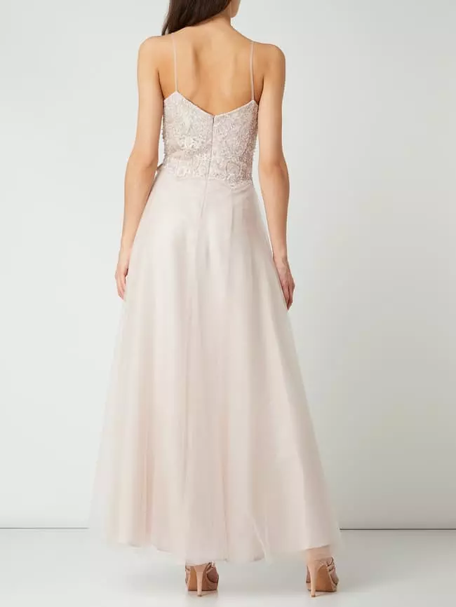 Laona Abendkleid Mit Floraler Häkelspitze - Beige 6 Laona Abendkleid Mit Floraler Häkelspitze - Beige – Bild 4