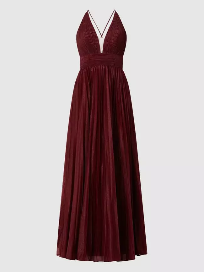 Luxuar Abendkleid Mit Glitter-Effekt - Metallic Rot 4 Luxuar Abendkleid Mit Glitter-Effekt - Metallic Rot – Bild 2