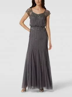 LACE & BEADS Abendkleid Mit Zierperlenbesatz - Mittelgrau