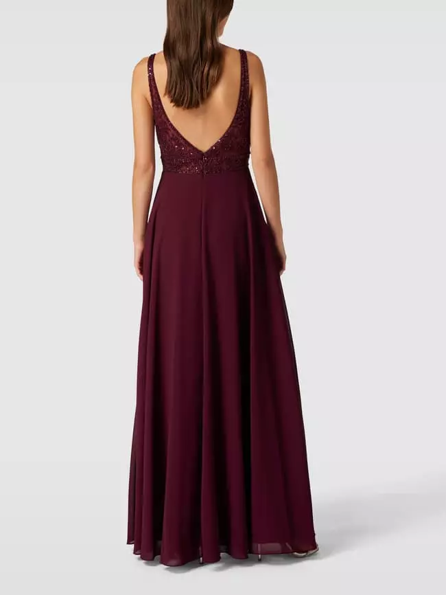 Laona Abendkleid Mit Floralen Stickereien - Rot 7 Laona Abendkleid Mit Floralen Stickereien - Rot – Bild 5