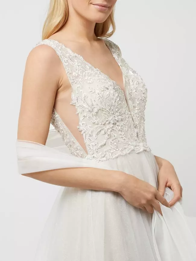 Luxuar Brautkleid Mit Zierbesatz - Offwhite 7 Luxuar Brautkleid Mit Zierbesatz - Offwhite – Bild 5