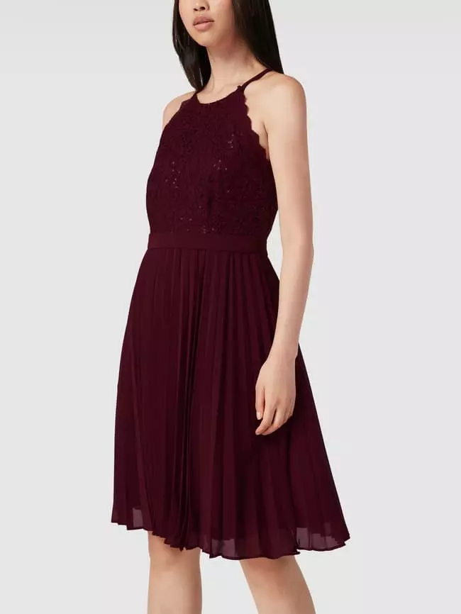 Jake*s Cocktail Cocktailkleid Mit Plisseefalten - Kirschrot Meliert 6 Jake*s Cocktail Cocktailkleid Mit Plisseefalten - Kirschrot Meliert – Bild 4