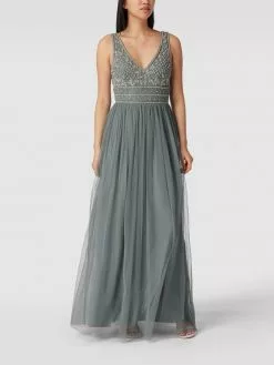 LACE & BEADS Abendkleid Mit Ziersteinen - Dunkelgrau