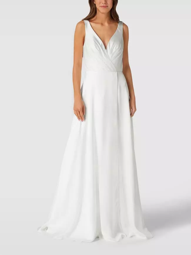 Luxuar Brautkleid Mit Gelegten Falten - Offwhite 3 Luxuar Brautkleid Mit Gelegten Falten - Offwhite