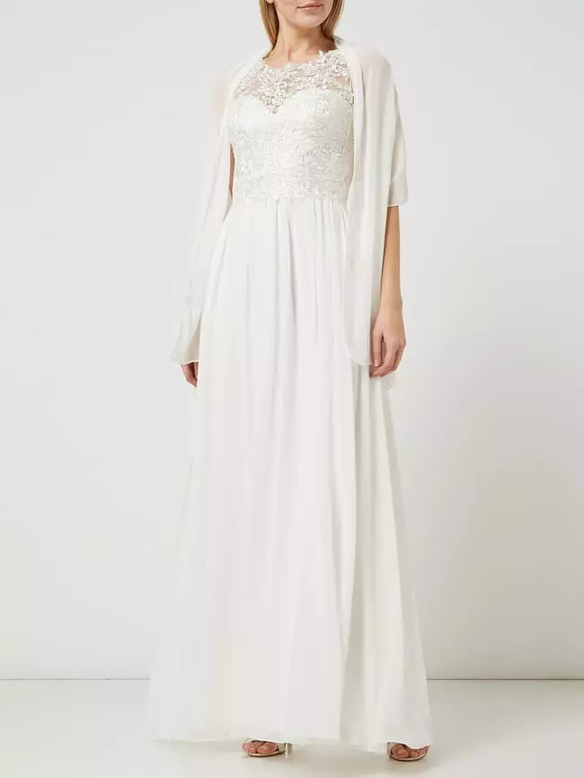 Mascara Brautkleid Mit Floralen Stickereien - Offwhite 7 Mascara Brautkleid Mit Floralen Stickereien - Offwhite – Bild 5