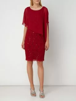 Swing Cocktailkleid Aus Floraler Spitze - Rot