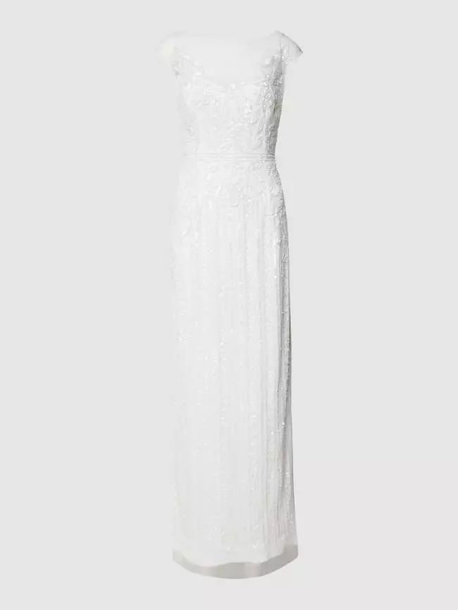 Adrianna Papell Abendkleid Mit Floraler Applikation - Offwhite 4 Adrianna Papell Abendkleid Mit Floraler Applikation - Offwhite – Bild 2