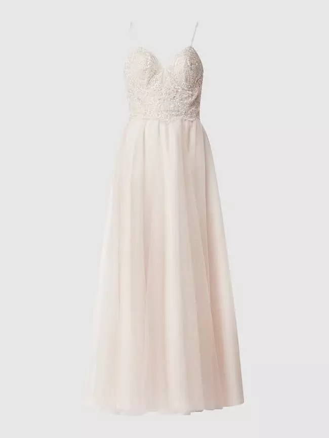 Laona Abendkleid Mit Floraler Häkelspitze - Beige 4 Laona Abendkleid Mit Floraler Häkelspitze - Beige – Bild 2