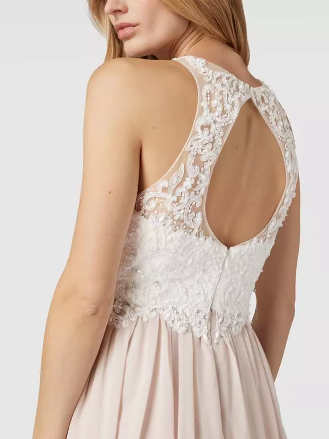 Laona Abendkleid Mit Strasssteinen Und Pailletten - Sand 5 Laona Abendkleid Mit Strasssteinen Und Pailletten - Sand – Bild 3