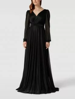 TROYDEN COLLECTION Abendkleid In Wickel-Optik - Schwarz